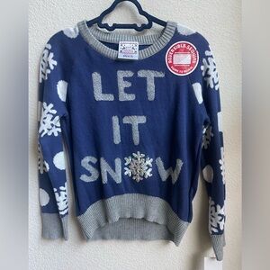 Let it snow children's holiday Christmas sweater NWT